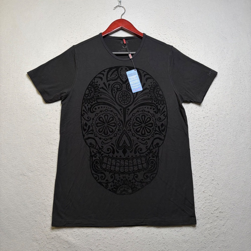 Ay Guey! T-Shirt Women L Sugar Skull Velvet Graphic Calavera Tee YYCN031110